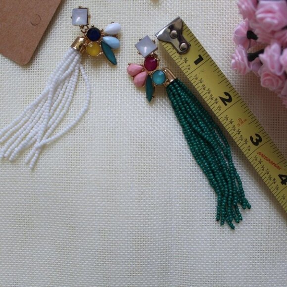 I.n.c.Gold-Tone Stone & Beaded Fringe Drop Earring - Picture 5 of 6